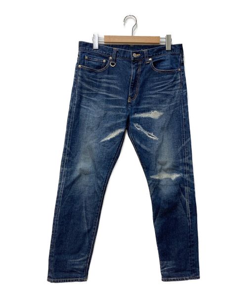 uniform experiment（ユニフォームエクスペリメント）uniform experiment (ユニフォームエクスペリメント) DAMAGED DENIM PANTS　ダメージデニム　UE-220033 インディゴ サイズ:2の古着・服飾アイテム