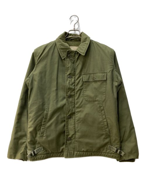 U'S NAVY（ユーエスネイビー）U'S NAVY (ユーエスネイビー) A-2 DECK JACKET バックステンシル 80s DLA100-80-C-2814 カーキ サイズ:Мの古着・服飾アイテム