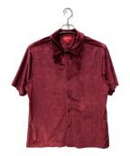 SUPREMEシュプリーム）の古着「半袖シャツ　Spider Web Velvet S/S Shirt」｜レッド