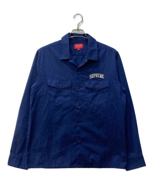 SUPREME（シュプリーム）SUPREME (シュプリーム) 長袖開襟シャツ ネイビー サイズ: Mの古着・服飾アイテム