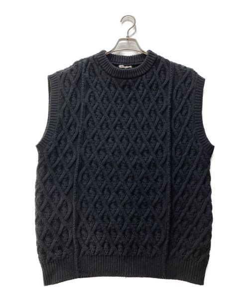 AURALEE（オーラリー）AURALEE (オーラリー) HARD TWIST MERINO ARAN KNIT VEST A9AV04FM 19AW ブラック サイズ:1の古着・服飾アイテム