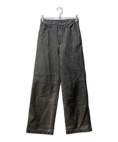 MAISON SPECIAL（メゾンスペシャル）MAISON SPECIAL (メゾンスペシャル) Washed Vegan Leather Wide Straight Pants 21232465103 ブラック サイズ:38の古着・服飾アイテム