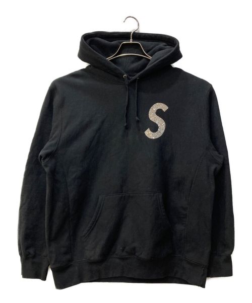 SUPREME（シュプリーム）Supreme (シュプリーム) SWAROVSKIコラボSロゴフーデッドスウェット ブラック サイズ:Mの古着・服飾アイテム