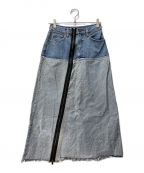 Ameriアメリ）の古着「INSIDE OUT ZIPPER DENIM SKIRT」｜ブルー