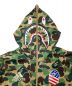 中古・古着 adidas (アディダス) A BATHING APE (アベイシングエイプ) SHARK HOODIE BAPE サルカモシャークジップパーカー	DW9286 グリーン サイズ:2XO：24800円