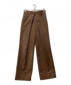 JOHN LAWRENCE SULLIVANジョンローレンスサリバン）の古着「Wide Trouser 2A032-0220-59  STUDIOUS限定」｜ブラウン