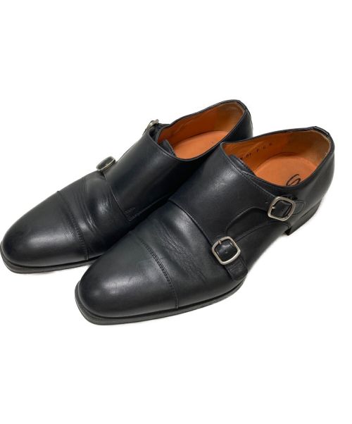 Santoni（サントーニ）Santoni (サントーニ) ダブルバックルシューズ ブラック サイズ:6 1/2の古着・服飾アイテム