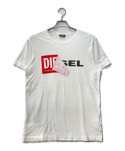 DIESEL（ディーゼル）DIESEL (ディーゼル) ロゴプリントＴシャツ ホワイト サイズ:Ｍの古着・服飾アイテム