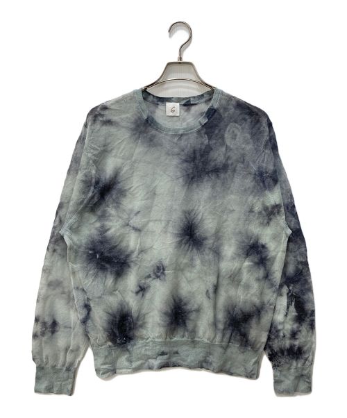 6(ROKU) BEAUTY&YOUTH（ロク ビューティーアンドユース）6(ROKU) BEAUTY&YOUTH (ロク ビューティーアンドユース) SUKE TIE DYE MOTIF KNIT PULLOVER 8613-105-0131 グリーン サイズ:Fの古着・服飾アイテム