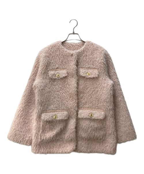 HER LIP TO（ハーリップトゥ）HER LIP TO (ハーリップトゥ) 23AW Royal Faux Fur Coat 1233207060 ピンク サイズ:Мの古着・服飾アイテム