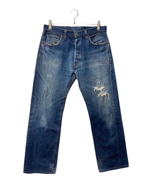 LEVI'S（リーバイス）LEVI'S (リーバイス) USA製 501XX復刻 トップ裏555 BIG E ダメージデニムパンツ インディゴ サイズ:W36 (91㎝)の古着・服飾アイテム