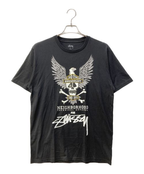 stussy（ステューシー）stussy (ステューシー) NEIGHBORHOOD (ネイバーフッド) 30TH ANNIVERSARY Tシャツ  ブラック サイズ:L 未使用品の古着・服飾アイテム