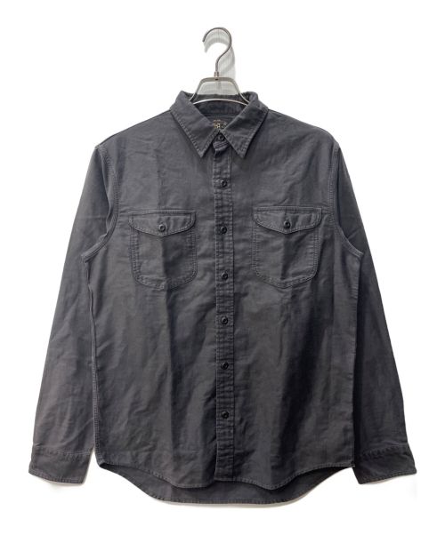 RRL（ダブルアールエル）RRL (ダブルアールエル) コットンリネン サティーン ワークシャツ グレー サイズ:Ｍ 未使用品の古着・服飾アイテム