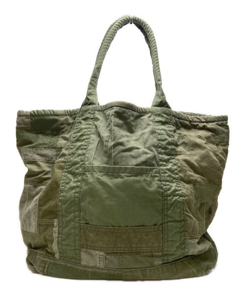 hobo（ホボ）hobo (ホボ) COTTON US ARMY CLOTH PATCHWORK TOTE BAG オリーブの古着・服飾アイテム