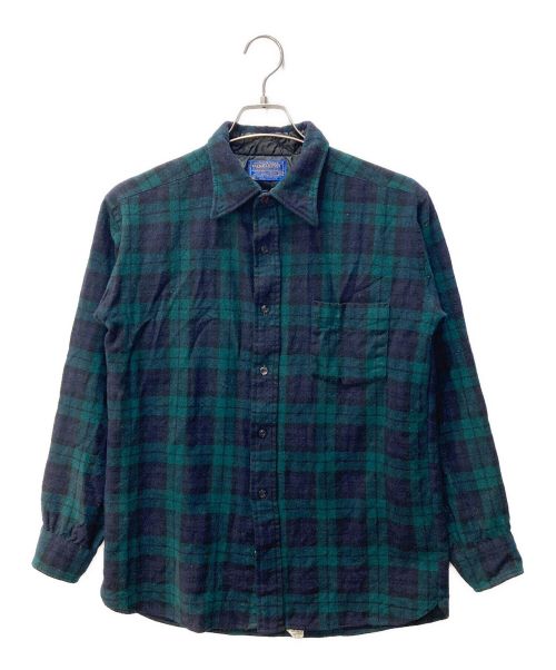 PENDLETON（ペンドルトン）PENDLETON (ペンドルトン) ウールシャツ　USA製　70s ネイビー サイズ:XLの古着・服飾アイテム