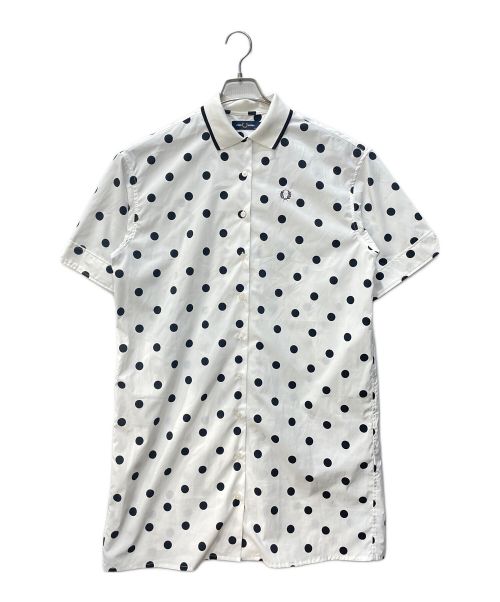 FRED PERRY（フレッドペリー）FRED PERRY (フレッドペリー) DOT REVERE SHIRT DRESS ホワイト サイズ:36の古着・服飾アイテム