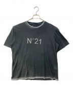 N°21ヌメロヴェントゥーノ）の古着「ヴィンテージ加工ロゴTシャツ 23SU-F031-4203」｜ブラック