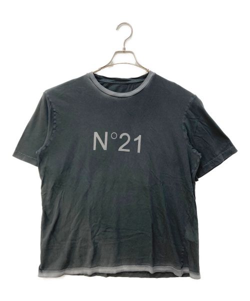 N°21（ヌメロヴェントゥーノ）N°21 (ヌメロヴェントゥーノ) ヴィンテージ加工ロゴTシャツ 23SU-F031-4203 ブラック サイズ:XLの古着・服飾アイテム