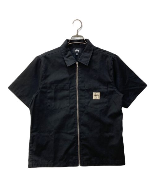 stussy（ステューシー）stussy (ステューシー) ジップシャツ ブラック サイズ:Sの古着・服飾アイテム