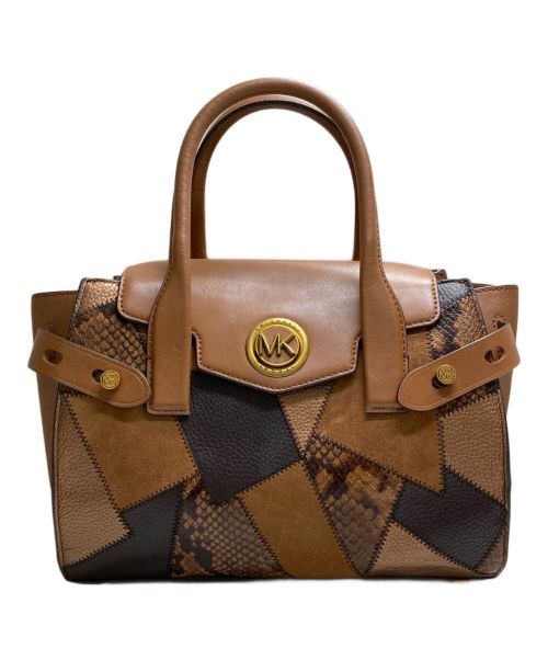 MICHAEL KORS（マイケルコース）MICHAEL KORS (マイケルコース) フラップ サッチェル マルチパッチワーク２WAYバッグ ブラウンの古着・服飾アイテム