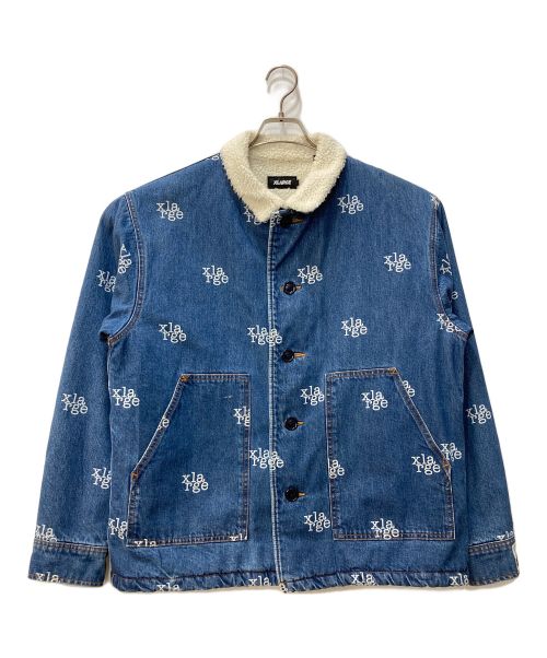 X-LARGE（エクストララージ）X-LARGE (エクストララージ) LOGO DENIM BOA JACKET　01194503 ブルー サイズ:Lの古着・服飾アイテム