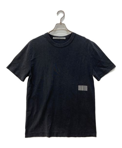 ALEXANDER WANG（アレキサンダーワン）ALEXANDER WANG (アレキサンダーワン) ムラ染めロゴＴシャツ ブラック サイズ:Ｓの古着・服飾アイテム