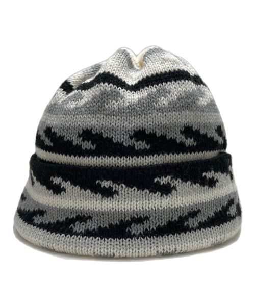 PACS（パックス）PACS (パックス) WAVE Beanie ホワイト×ブラックの古着・服飾アイテム