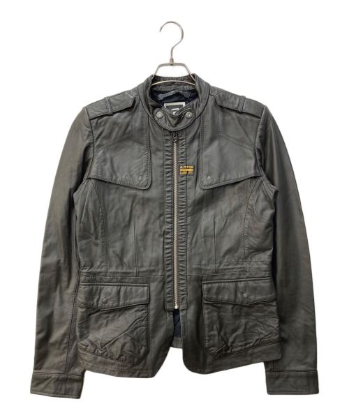 G-STAR RAW（ジースターロゥ）G-STAR RAW (ジースターロゥ) カウレザージャケット ブラック サイズ:Мの古着・服飾アイテム