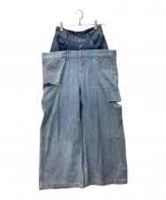 MAISON SPECIAL (メゾンスペシャル) Double Waist Baggy Denim Pants ブルー サイズ:36