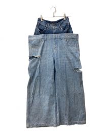 MAISON SPECIAL（メゾンスペシャル）の古着「Double Waist Baggy Denim Pants」｜ブルー