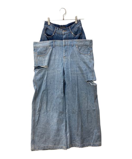 MAISON SPECIAL（メゾンスペシャル）MAISON SPECIAL (メゾンスペシャル) Double Waist Baggy Denim Pants ブルー サイズ:36の古着・服飾アイテム