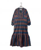 sara mallikaサラマリカ）の古着「23AW COTTON MULTI BORDER SHINING DRESS」｜ブラウン