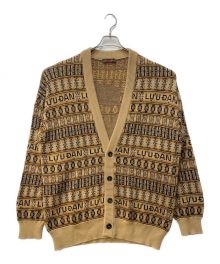 LU'U DAN（LU'U DAN）の古着「TAN&BLACK JACQUARD LEOPARDS CARDIGAN」｜ブラウン