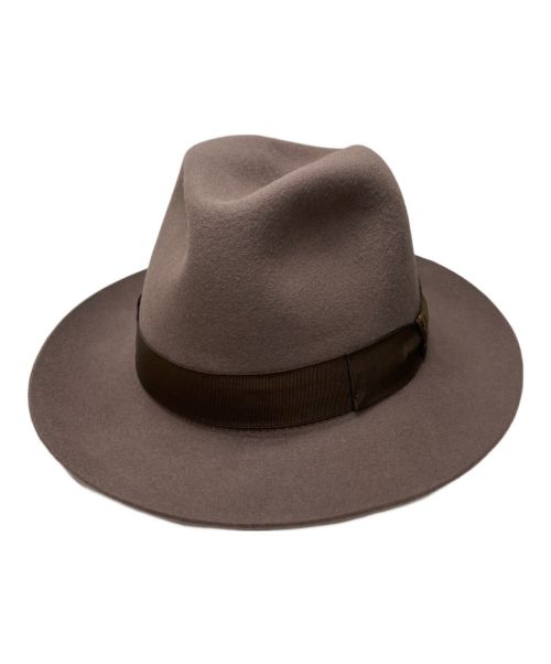 BORSALINO（ボルサリーノ）BORSALINO (ボルサリーノ) フェルトハット ブラウン サイズ:UK：7 3/8の古着・服飾アイテム