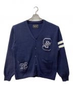 WIND AND SEAウィンド アンド シー）の古着「LETTERED CARDIGAN」｜ネイビー