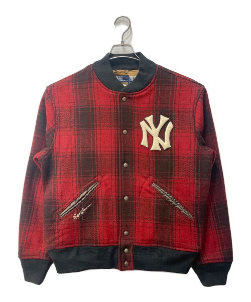 POLO RALPH LAUREN（ポロ・ラルフローレン）POLO RALPH LAUREN (ポロ・ラルフローレン) YANKEES PLAID JACKET レッド サイズ:M 未使用品の古着・服飾アイテム