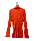 UNFILアンフィル）の古着「BABYSURI ALPACA RANDOM RIBBED-KNIT HIGHNECK SWEATER」｜オレンジ