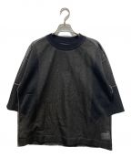 CLANEクラネ）の古着「SEE-THROUGH LINE KNIT TOPS」｜ブラック