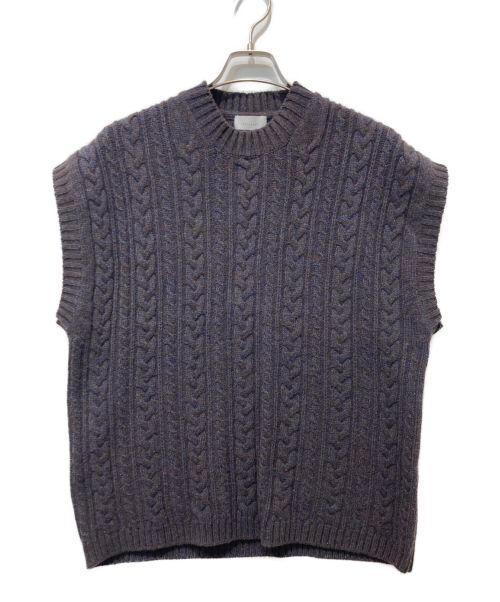 Phlannel（フランネル）Phlannel (フランネル) Wool Yak Cable Knit Vest パープル サイズ:2の古着・服飾アイテム