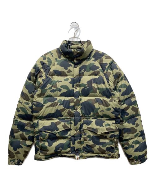 A BATHING APE（アベイシングエイプ）A BATHING APE (アベイシングエイプ) 1ST CAMO FULL-ZIP DOWN PARKA 1st カモ フルジップ ダウンジャケット カーキ サイズ:Lの古着・服飾アイテム