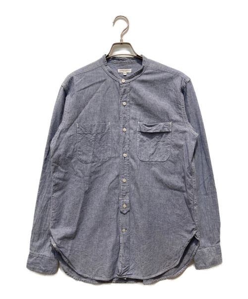 Engineered Garments（エンジニアド ガーメンツ）Engineered Garments (エンジニアド ガーメンツ) バンドカラーシャンブレーシャツ ネイビー サイズ:Mの古着・服飾アイテム