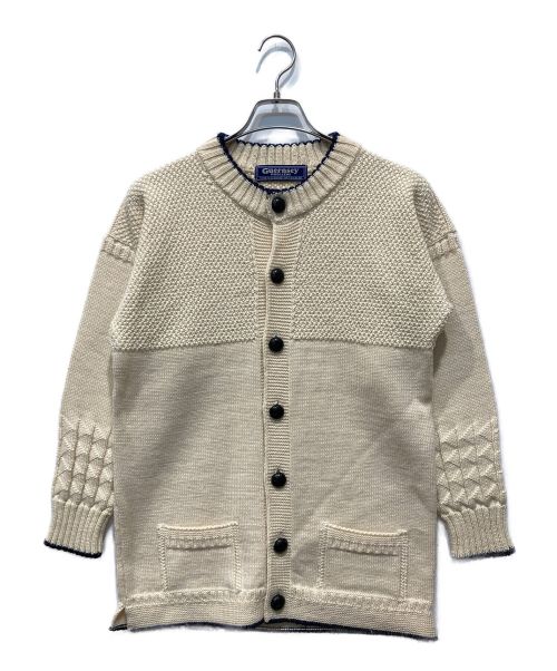 GUERNSEY WOOLLENS（ガンジーウーレンズ）GUERNSEY WOOLLENS (ガンジーウーレンズ) カーディガン ホワイト サイズ:38'' 97cmの古着・服飾アイテム