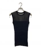LE CIEL BLEUルシェルブルー）の古着「Transparent Sleeveless Knit Tops」｜ブラック
