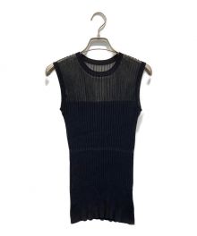 LE CIEL BLEU（ルシェルブルー）の古着「Transparent Sleeveless Knit Tops」｜ブラック