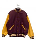 GAME SPORTSWEARゲームスポーツウェア）の古着「WOOL LEATHER VARSITY JACKET」｜ボルドー×イエロー