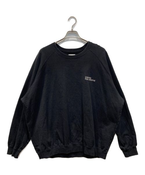 Stripes For Creative（ストライプ フォー クリエイティブ）Stripes For Creative (ストライプ フォー クリエイティブ) RAGLAN BASIC CREW ブラック サイズ:XXLの古着・服飾アイテム