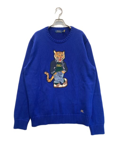 POLO RALPH LAUREN（ポロ・ラルフローレン）POLO RALPH LAUREN (ポロ・ラルフローレン) POLOタイガーセーター ブルー サイズ:Lの古着・服飾アイテム