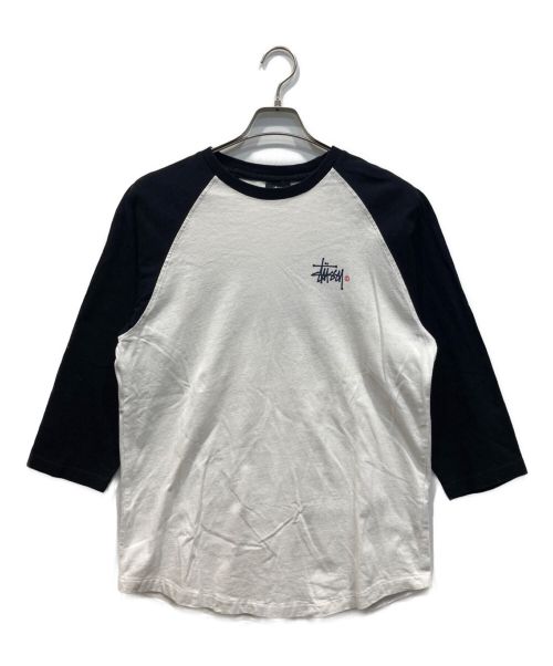 stussy（ステューシー）stussy (ステューシー) ラグランカットソー ホワイト サイズ:Mの古着・服飾アイテム