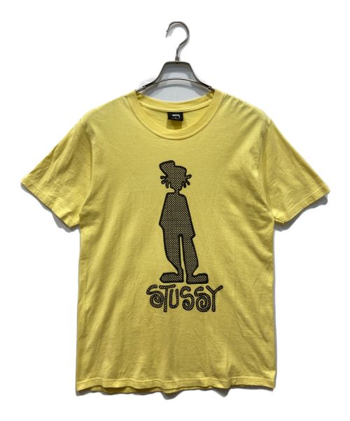 stussy（ステューシー）stussy (ステューシー) シャドーマンプリントTシャツ イエロー サイズ:Mの古着・服飾アイテム