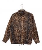 SCHOTT BROS.ショットブロス）の古着「LEOPARD COACH SHIRT」｜ブラック×ベージュ